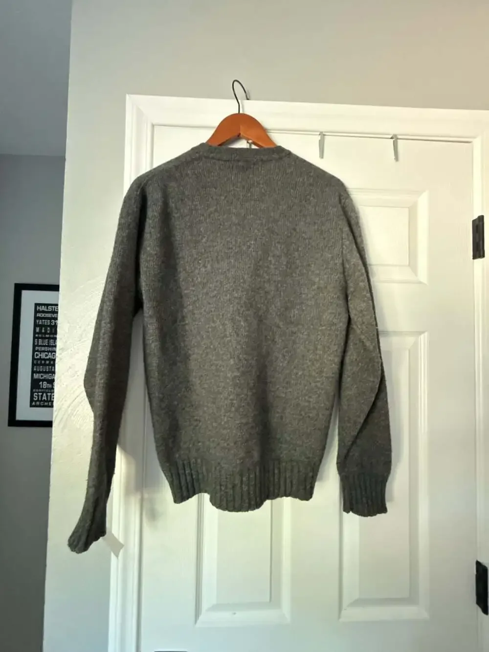 Vintage McGregor Button-Front Cardigan Sweater 75% Shetland Wool Blend Grey